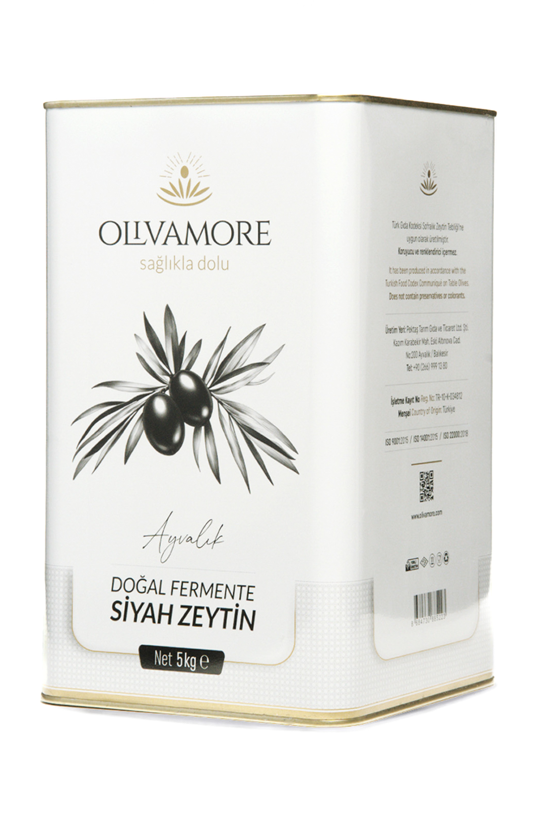 Gemlik Doğal Fermente Siyah Zeytin (5 kg)